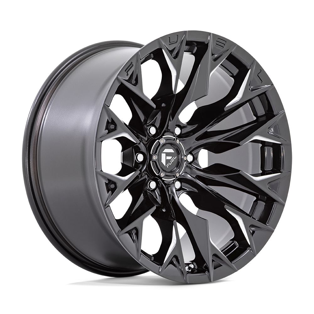 Fuel Off Road Model D803 FLAME 6 Gloss Black Milled 22X10