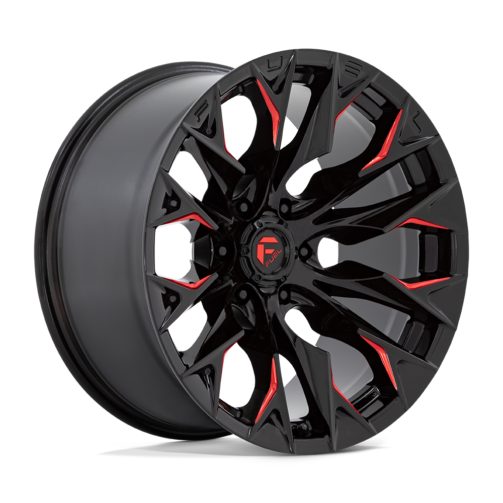 Fuel Off Road Model D823 FLAME 6 Gloss Black Milled Red 20X9