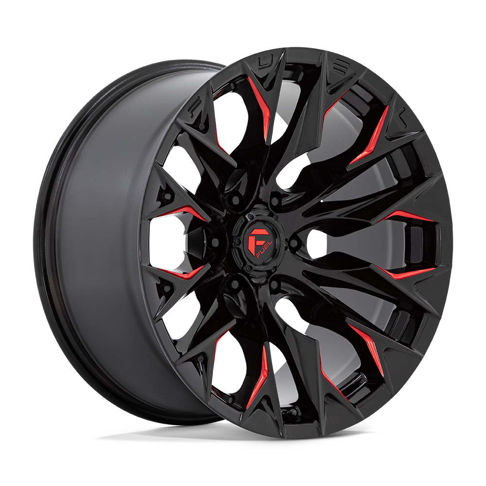 Fuel Off Road Model D823 FLAME 6 Gloss Black Milled Red 20X10