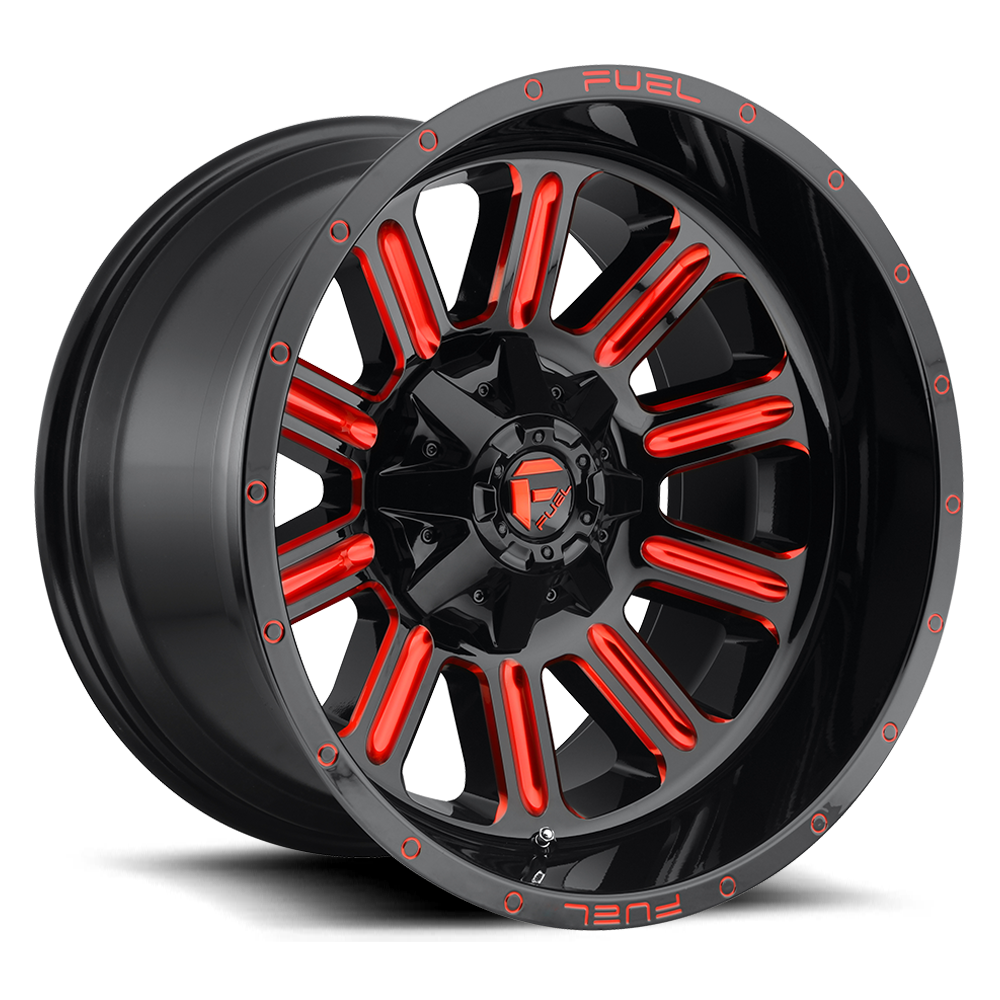 Fuel Off Road Model D621 HARDLINE Gloss Black w/ Candy Red 20X10