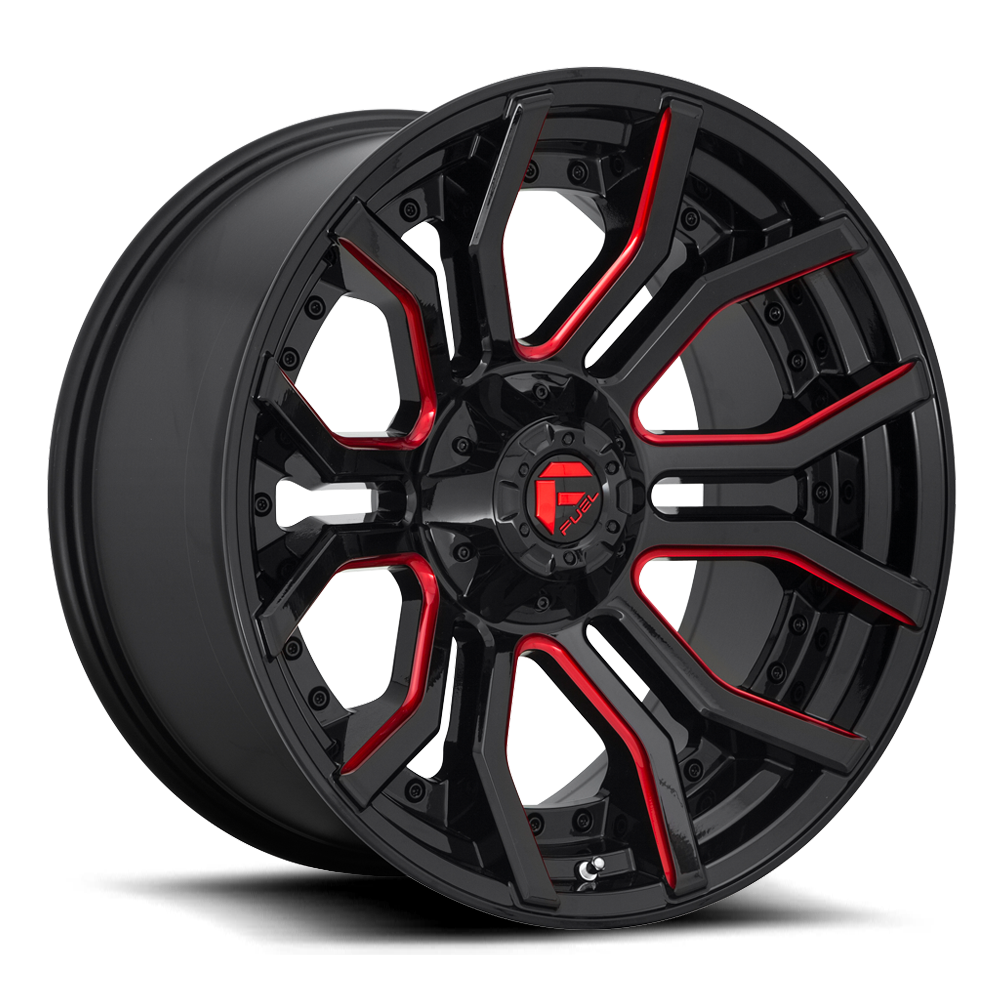 Fuel Off Road Model D712 RAGE Gloss Black w/ Candy Red 20X9