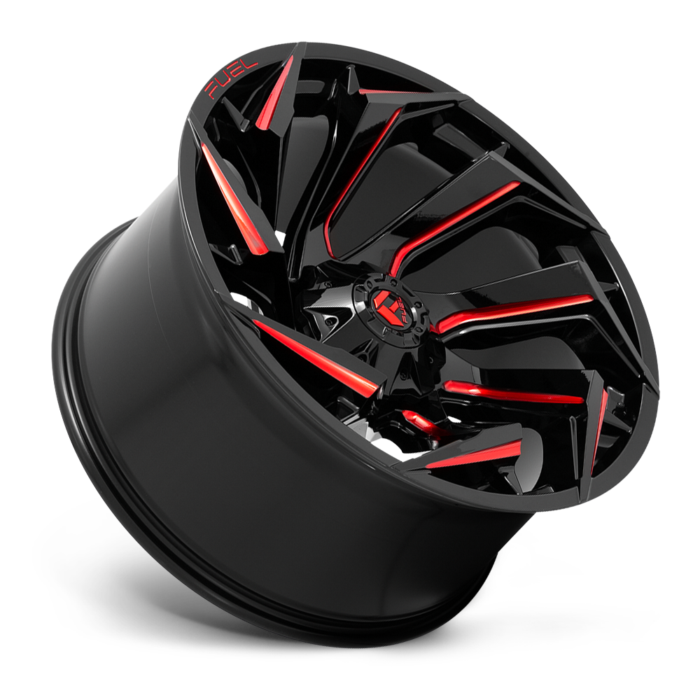 Fuel Off Road Model D755 REACTION Gloss Black Milled with Red Tint 22X10