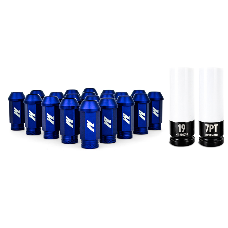 Mishimoto Aluminum Locking Lug Nuts M12x1.5 20pc Set Blue - MMLG-15-20LBL