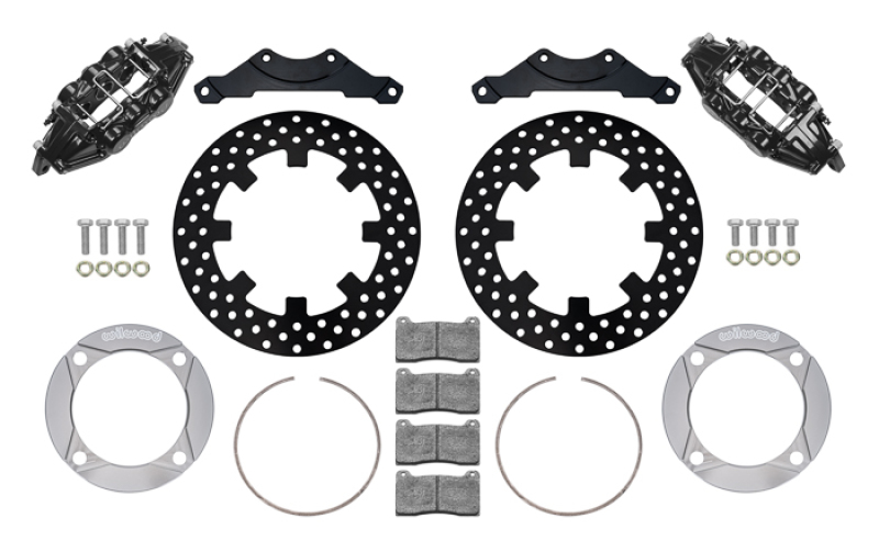 Wilwood 2014+ Polaris RZR XP 1000 Rear Kit 11.25in Drilled - Black - 140-16633-D