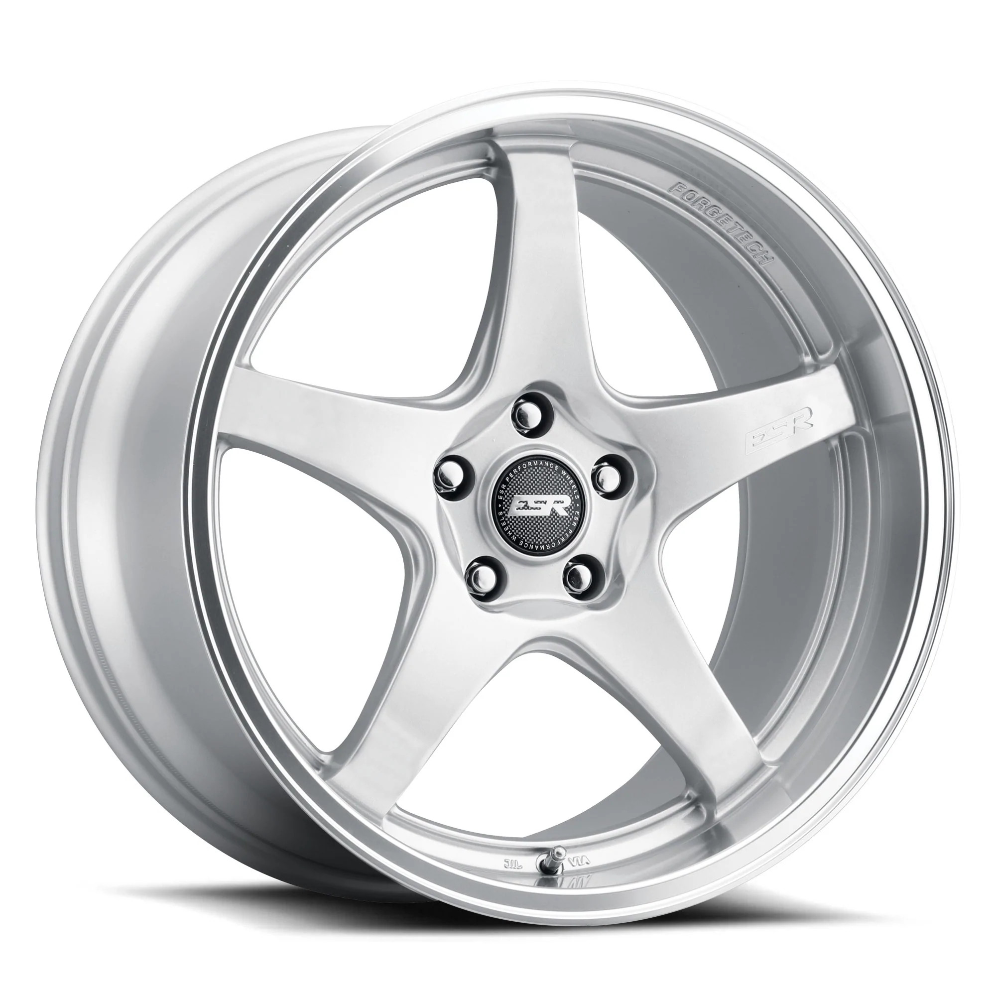 ESR Wheels APEX AP5 18x8.5 / 5x114.3 BP +30 Hyper Silver Machine Lip