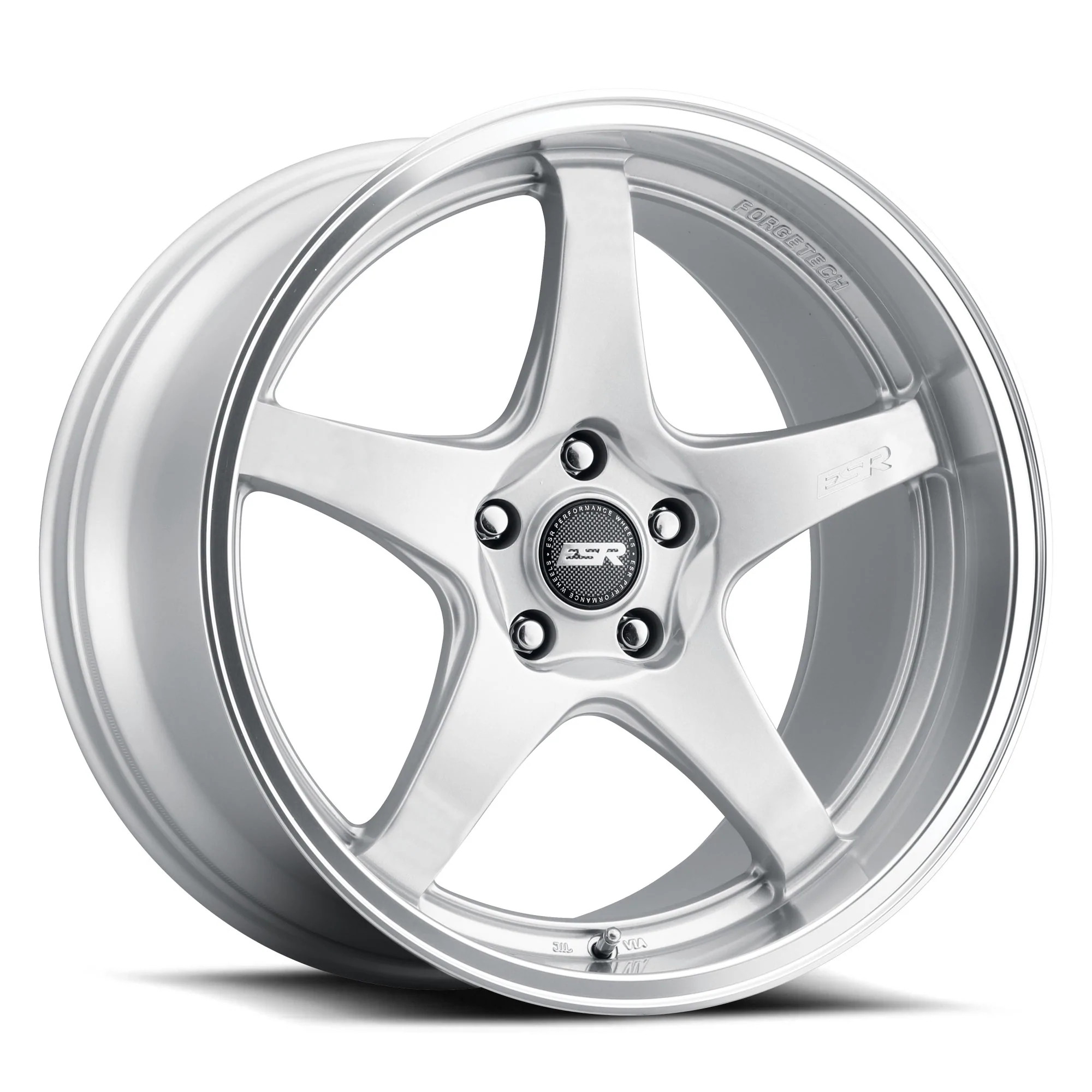 ESR Wheels APEX AP5 18x9.5 / 5x114.3 BP +22 Hyper Silver Machine Lip