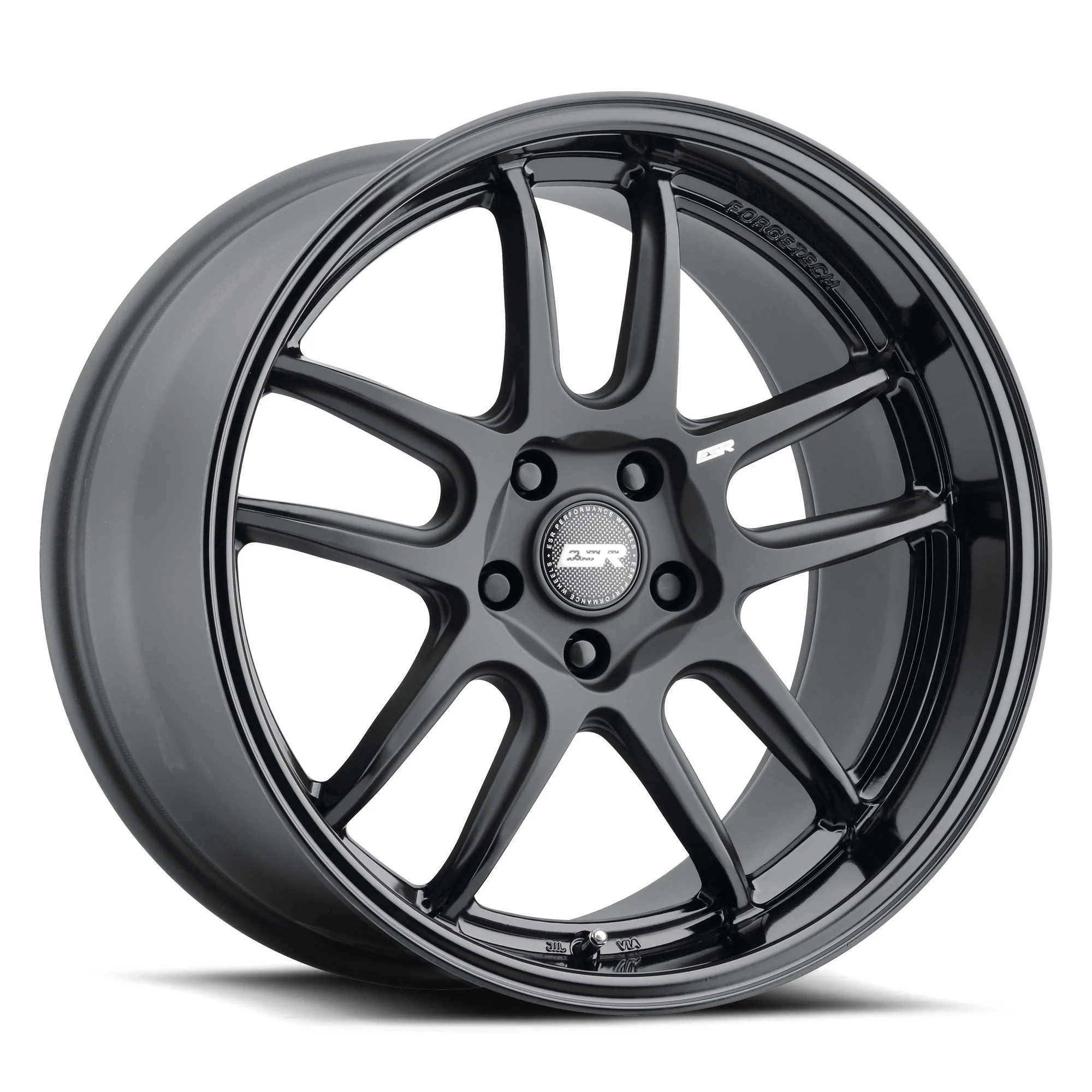 ESR Wheels APEX AP8 18x8.5 / 5x100 BP +30 MATTE BLACK GLOSS BLACK LIP