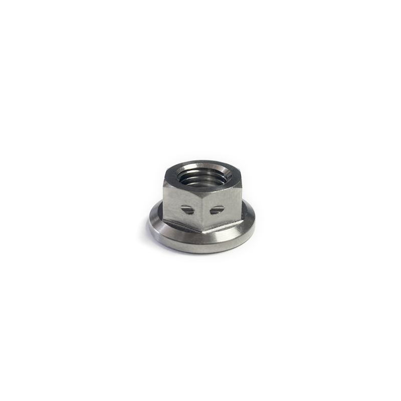 Ticon Industries Titanium Nut Flanged M6x1TP 10mm 6pt Head Drilled - 126-10413-0510