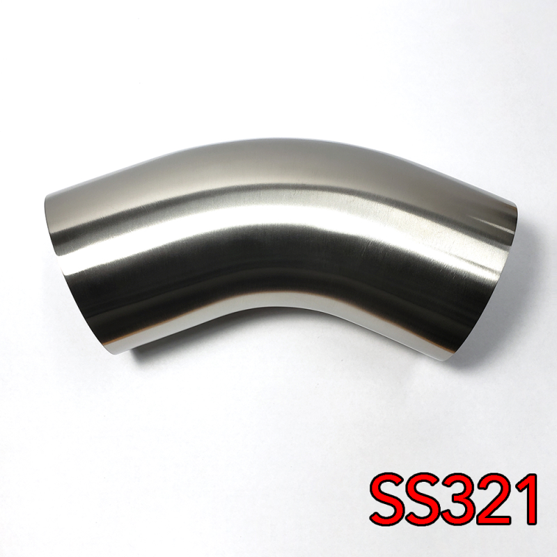 Stainless Bros 2.25in SS321 45 Deg Mandrel Bend Elbow - 1D Radius 16GA/.065in Wall (Leg) - 701-05726-4100