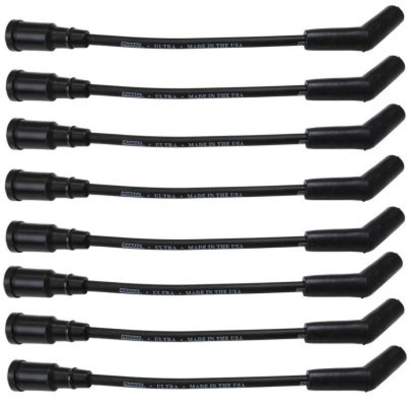 Moroso Ford 7.3L Godzilla 135 Deg Boots 8mm Unsleeved Ultra Ignition Wire Set -  Black - 51076