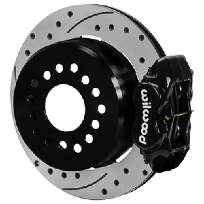 Wilwood Chevy Monte Carlo Forged 4 Piston DynaPro Black Caliper HP32 VV D&S Rotor - 12.19x0.81 - 140-17121-D