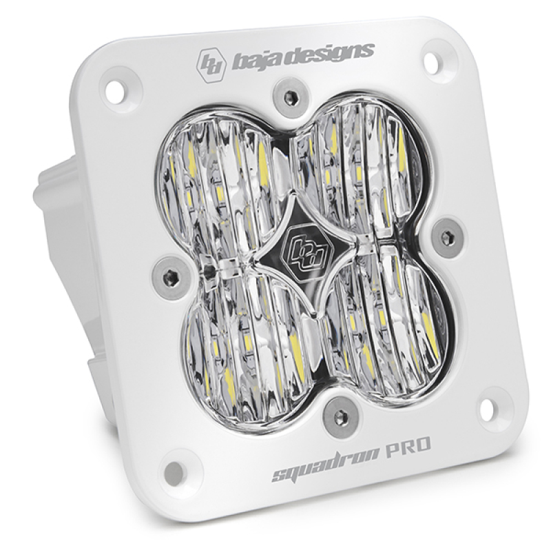 Baja Designs Squadron Pro White Wide Cornering Pattern Flush Mount LED Light Pod - Clear - 491005WT