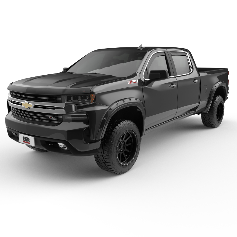 EGR 19-22 Chevrolet Silverado 1500 Traditional Bolt-On Look Fender Flares Black Set Of 4 - 791694-GBA