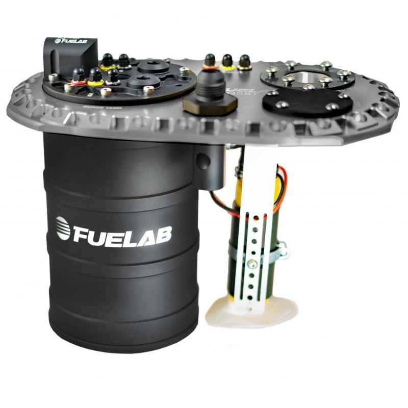 Fuelab Quick Service Surge Tank w/No Lift Pump & Single 500LPH Brushless Pump w/Controller -Titanium - 62710-2