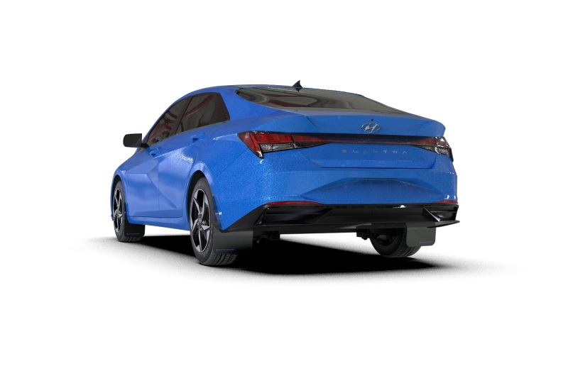 Rally Armor 21-23 Hyundai Elantra (Will Not Fit Elantra N/N Line) Black UR Mud Flap w/ Blue Logo - MF69-UR-BLK-BL