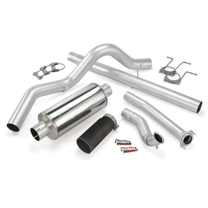 Banks Power 94-97 Ford 7.3L ECSB Monster Exhaust System - SS Single Exhaust w/ Black Tip - 46296-B