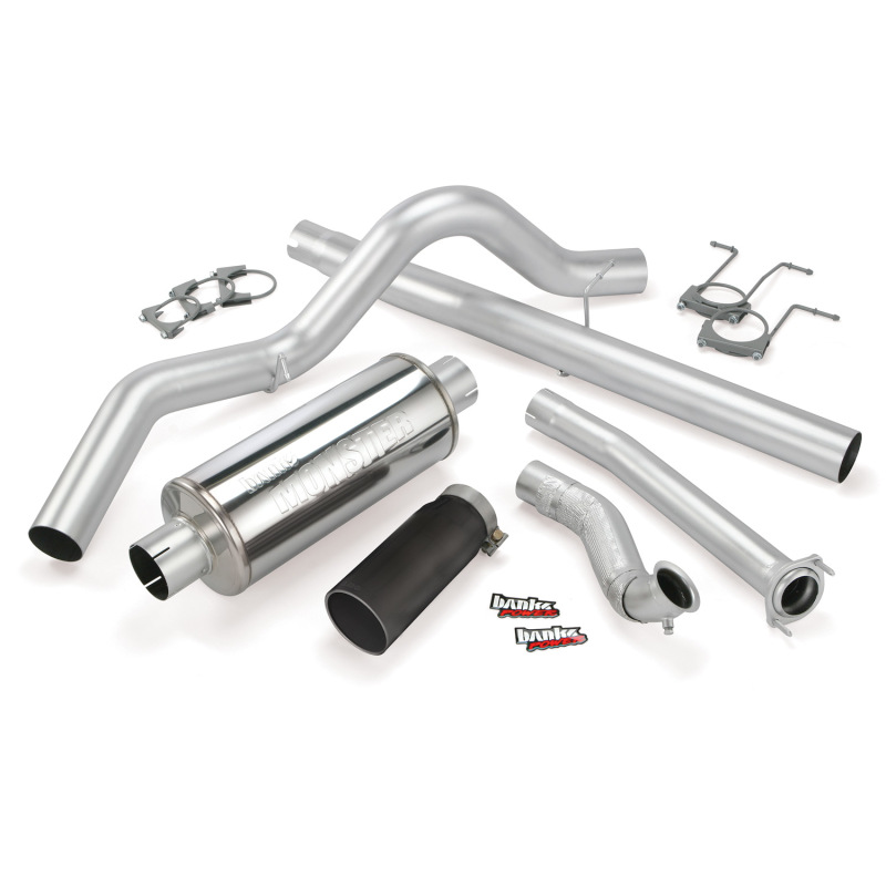 Banks Power 94-97 Ford 7.3L CCLB Monster Exhaust System - SS Single Exhaust w/ Black Tip - 46299-B