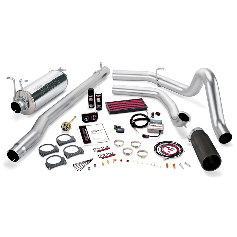 Banks Power 99 Ford 7.3L F250/350 Auto Stinger System - SS Single Exhaust w/ Black Tip - 47516-B