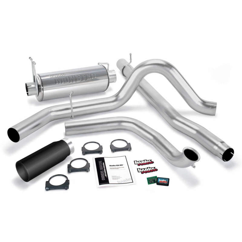 Banks Power 00-03 Ford 7.3L / Excursion Git-Kit - SS Single Exhaust w/ Black Tip - 47514-B