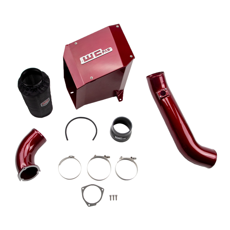 Wehrli 01-04 Duramax LB7 4in Intake Kit with Air Box Stage 2 - WCFab Red - WCF100300-RED