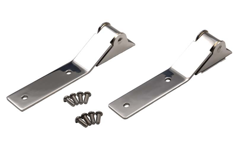 Kentrol 87-95 Jeep Wrangler YJ Tailgate Hinge Pair - Polished Silver - 30442