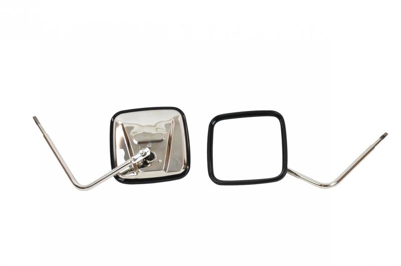 Kentrol 76-18 JEEP CJ/Wrangler YJ/TJ/JK Outback Mirrors Pair - Polished Silver - 30443