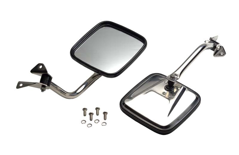 Kentrol 87-95 Jeep Wrangler YJ Mirror Kit Pair- Polished Silver - 30445