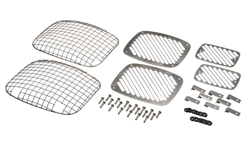 Kentrol 87-95 Jeep Wrangler YJ Billet/Wire Mesh Set 6 Pieces - Polished Silver - 30467