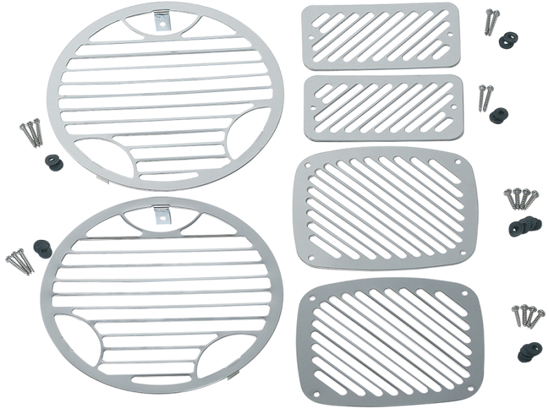 Kentrol 97-06 Jeep Wrangler TJ Billet Style Light Kit 6 Pieces - Polished Silver - 30493