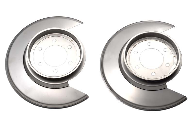 Kentrol 76-78 Jeep CJ Disc Brake Dust Cover Pair - Polished Silver - 30501