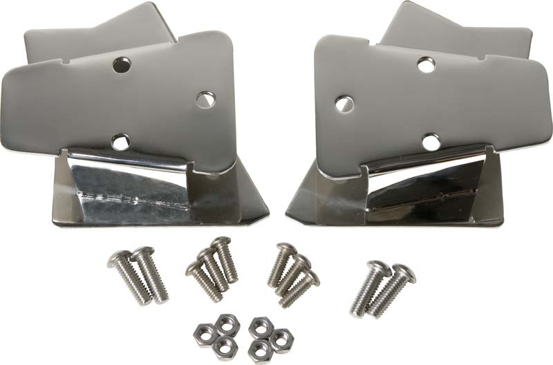 Kentrol 03-06 Jeep Wrangler TJ Mirror Relocation Bracket Pair - Polished Silver - 30542