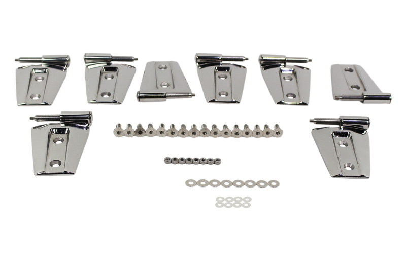 Kentrol 07-18 Jeep Wrangler JK Door Hinge Set 8 Pieces 4 Door- Polished Silver - 30576