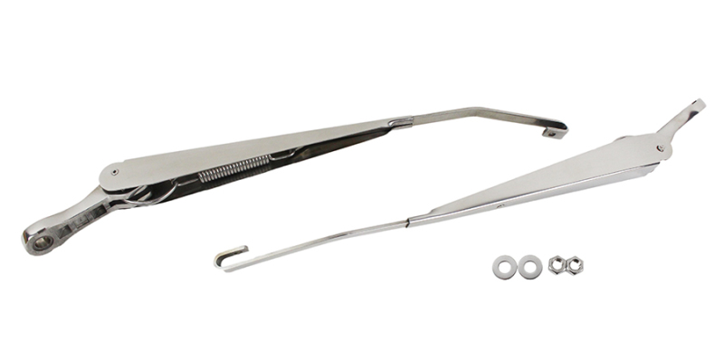 Kentrol 07-18 Jeep Wrangler JK Windshield Wiper Arms Pair - Polished Silver - 30591