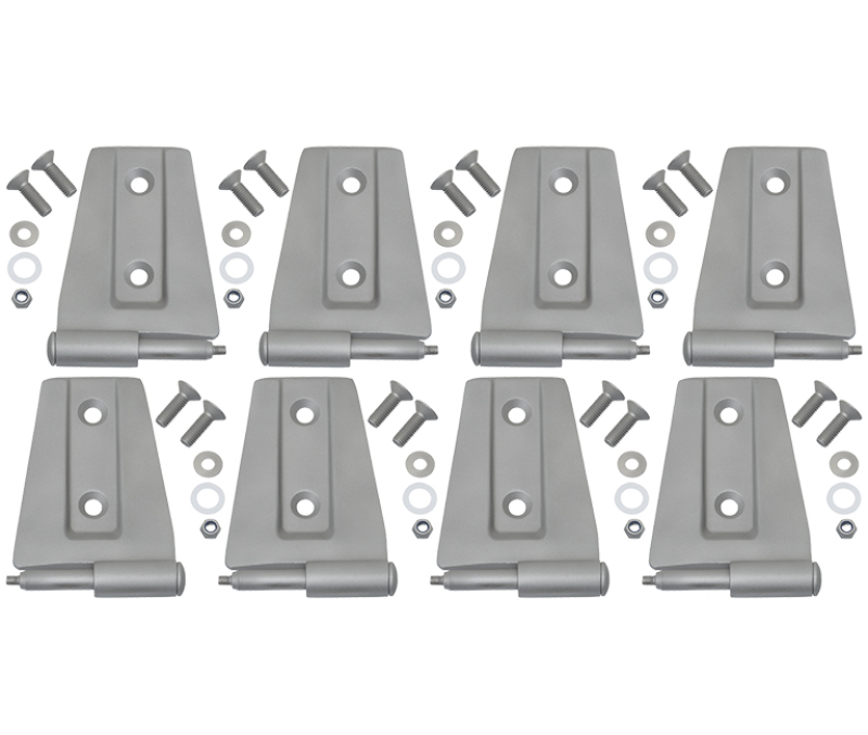 Kentrol 07-18 Jeep Wrangler JK Door Hinge Set 8 Pieces 4 Door Bare Grey - 40576