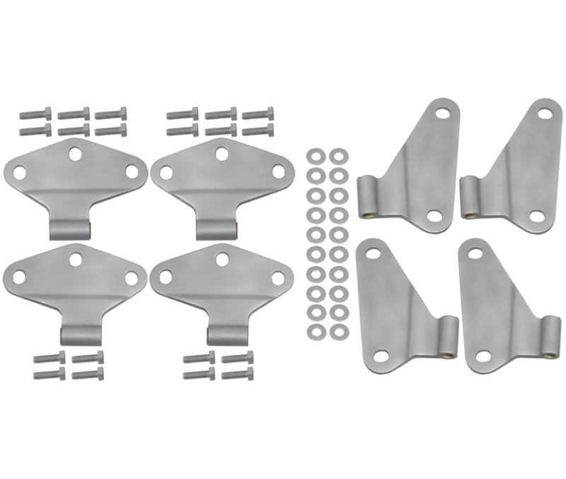 Kentrol 07-18 Jeep Wrangler JK Body Door Hinge Set 8 Pieces 4 Door Bare Grey - 40581