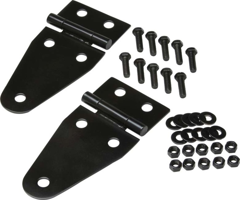 Kentrol 55-95 Jeep CJ/Wrangler YJ Hood Hinge Pair - Powdercoat Black - 50402