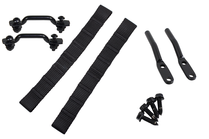 Kentrol 76-95 Jeep CJ/YJ Door Strap Kit Black Powdercoat Stainless Steel - 50725