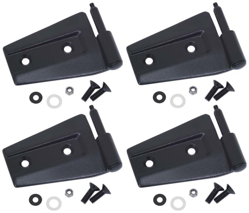 Kentrol 07-18 Jeep Wrangler JK Door Hinge Set 4 Pieces 2 Door - Textured Black - 80575