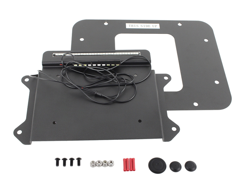 Kentrol 07-09 Jeep Wrangler JK BackSide License Plate Mount with LEDs - Textured Black - 80707