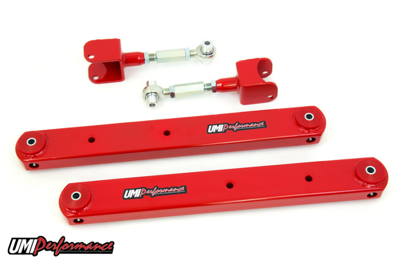 UMI Performance 78-88 GM G-Body Rear Control Arm Kit Fully Boxed Lowers Adjustable Uppers - 302117-R