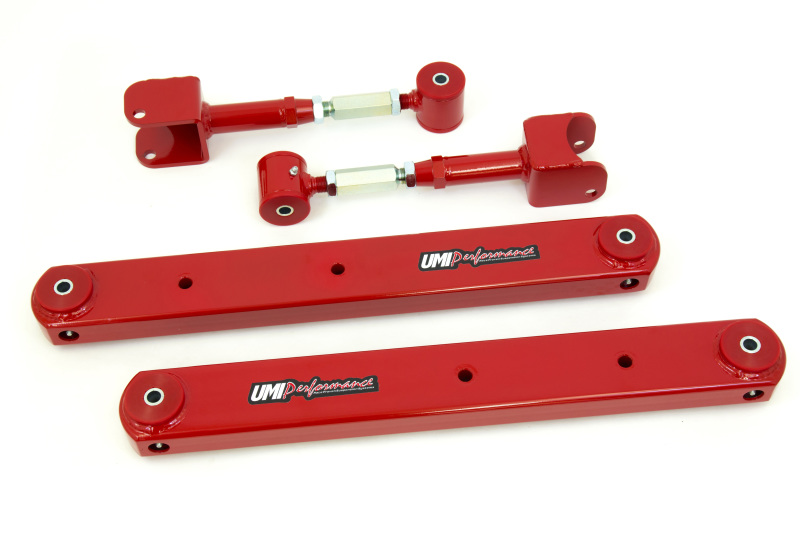UMI Performance 64-67 GM A-Body Rear Control Arm Kit Fully Boxed Lowers Adjustable Uppers - 402126-R