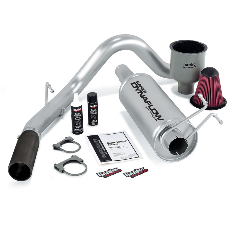 Banks Power 99-04 Ford 6.8L Ext/Crew S/D Stinger System - SS Single Exhaust w/ Black Tip - 49137-B