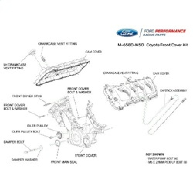 Ford Racing 5.0L Coyote Timing/Front Cover and Cam Cover KIT - M-6580-M50