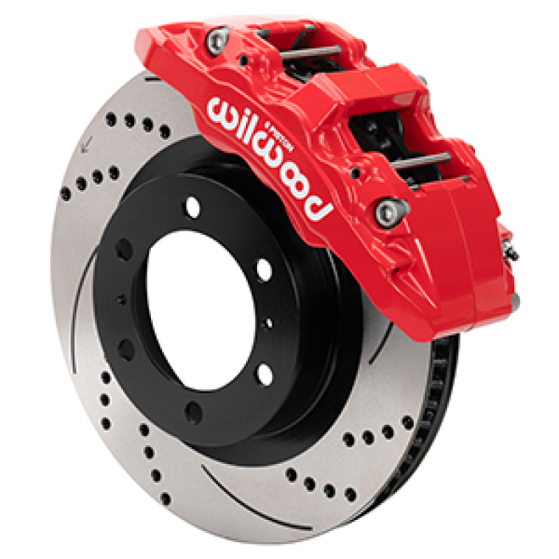 Wilwood 15-21 Toyota 4Runner Aero6-DM Red Front Brake Kit - Drilled & Slotted - 140-17284-DR