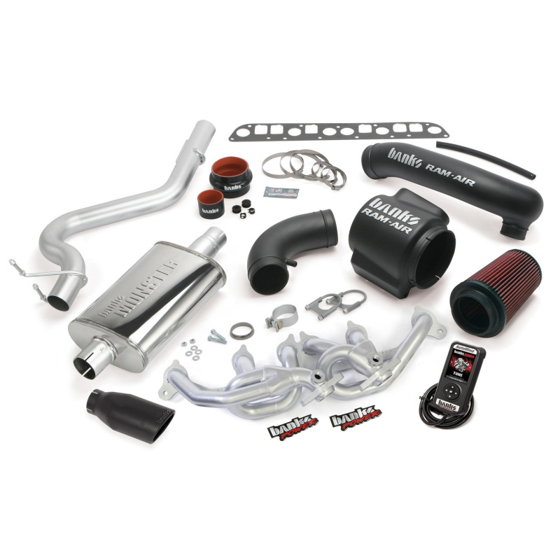 Banks Power 00-03 Jeep 4.0L Wrangler PowerPack System - SS Single Exhaust w/ Black Tip - 51333-B