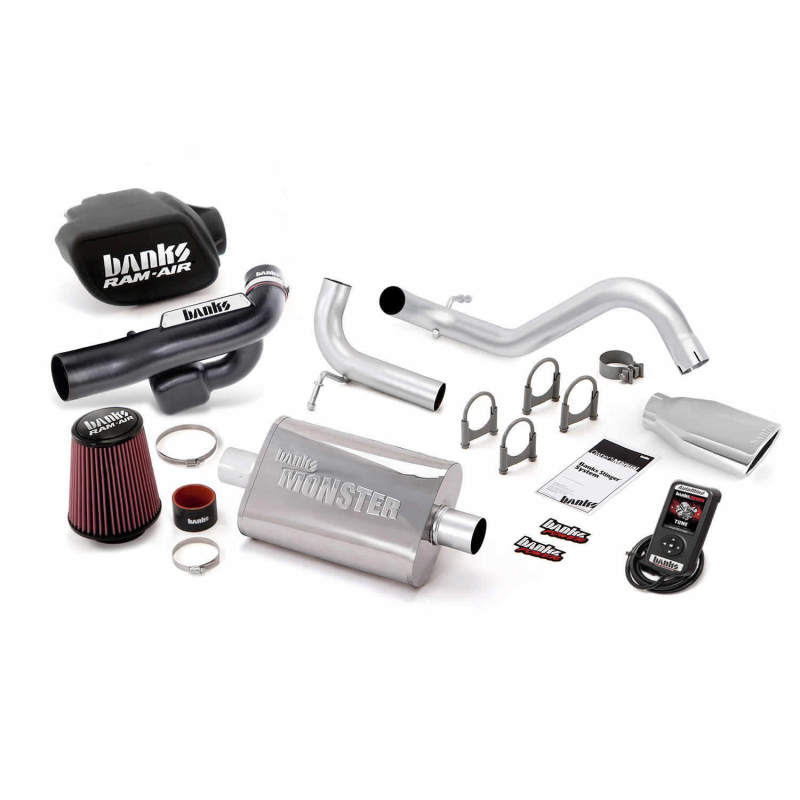 Banks Power 12-14 Jeep 3.6L Wrangler (All) 2dr Stinger Sys w/ AutoMind - SS Single Exh w/ Chrome Tip - 51348