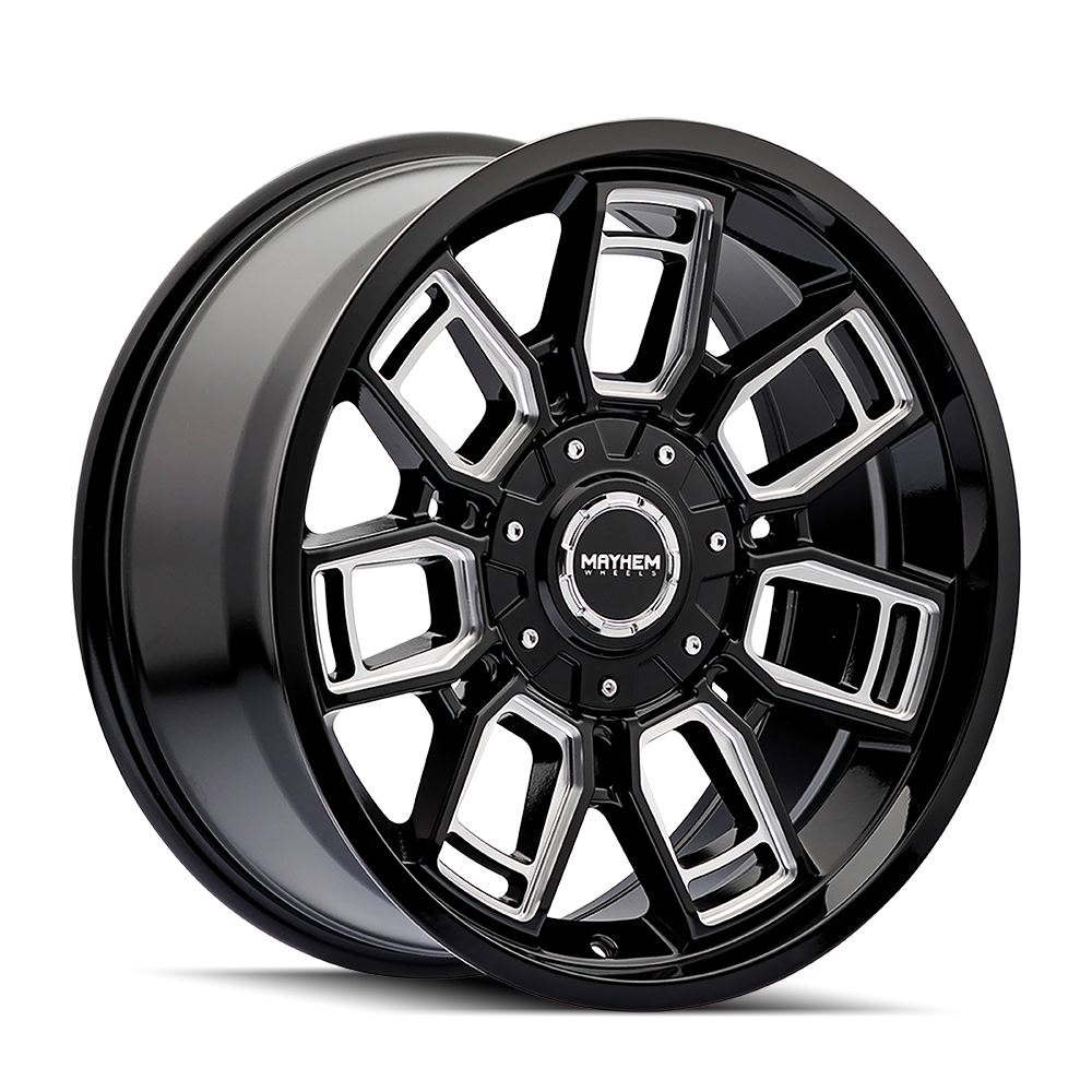Mayhem 8118 Ordiance 20x9 / 6x135/139.7 BP / 106.1mm Hub Gloss Black Wheel w/ Milled Spokes - 8118-2937BM