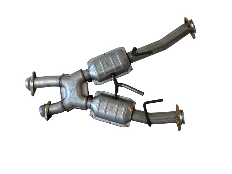 BBK 79-93 Mustang 5.0 Short Mid X Pipe w Catalytic Converters 2-1/2 For Automatic Long Tube Headers - 1810