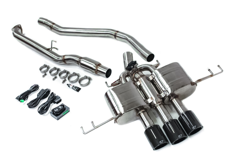 VR Performance Honda Civic Type R Stainless Valvetronic Exhaust System with Carbon Tips - VR-FK8-170S