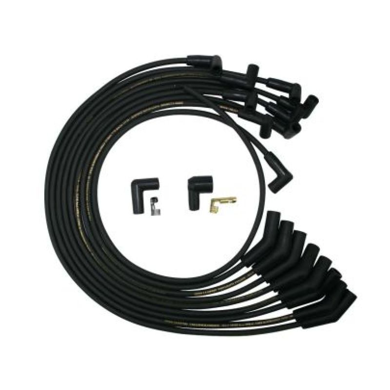 Moroso Ford 351W Over V/C HEI Unsleeved 135 Degree Mag Tune Ignition Wire Set - Black - 9872M